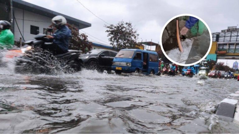 Jalan Margona Raya Banjir Lagi, Maling Konter Pulsa Tinggalkan Kartu Identitas di TKP