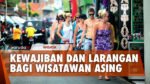 Gubernur Bali, I Wayan Koster, mengeluarkan panduan berwisata bagi wisatawan mancanegara selama berada di Bali. Sejumlah kewajiban dan larangan bagi para turis mancanegara ini telah dibahas dalam rapat koordinasi bersama kepala daerah se-Bali. Mulai tanggal satu Juni 2023, wisatawan mancanegara yang akan berwisata di Pulau Dewata harus mengikuti sejumlah aturan yang ditetapkan oleh Pemerintah Provinsi Bali. Gubernur Bali, I Wayan Koster, baru saja mengeluarkan panduan bagi wisatawan yang tertuang dalam Surat Edaran Gubernur Bali Nomor Empat Tahun 2023 tentang Tata Nusa Bali Baru bagi Wisatawan Mancanegara selama berada di Bali. Dalam panduan tersebut terdapat sejumlah kewajiban dan larangan bagi turis asing yang telah dibahas dalam rapat koordinasi yang melibatkan seluruh kepala daerah se-Bali, serta pimpinan instansi dan lembaga tinggi negara di wilayah Bali. Rapat koordinasi ini berlangsung di Kantor Gubernur Bali, Denpasar.