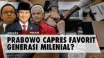 Hasil Survei LSI: Prabowo Capres Favorit Generasi Milenial