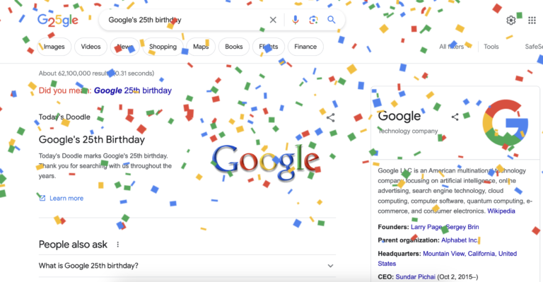 Selamat Ulang Tahun ke 25 Google !