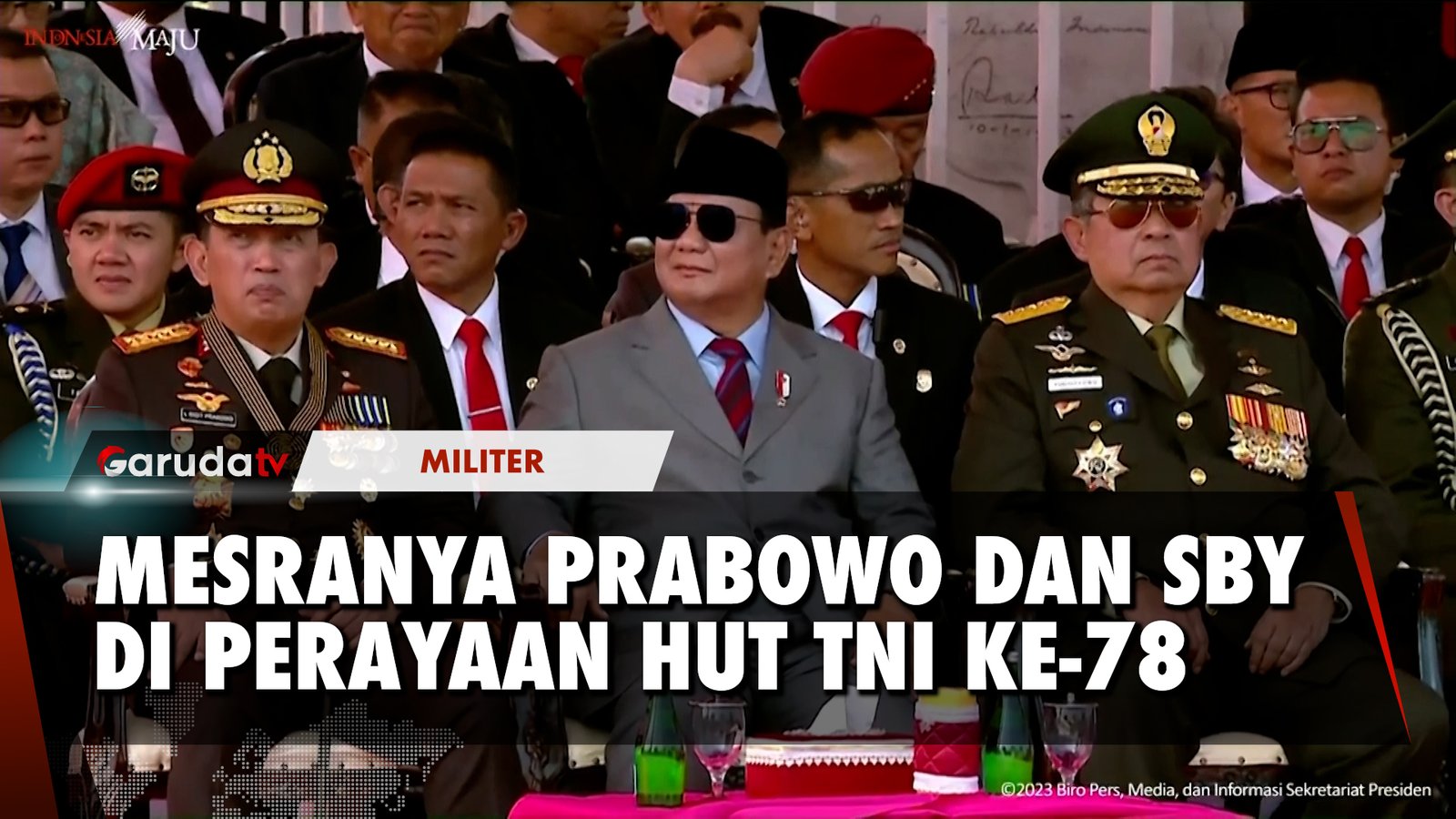 Prabowo Subianto dan SBY Duduk Bersebelahan di Perayaan HUT TNI Ke-78