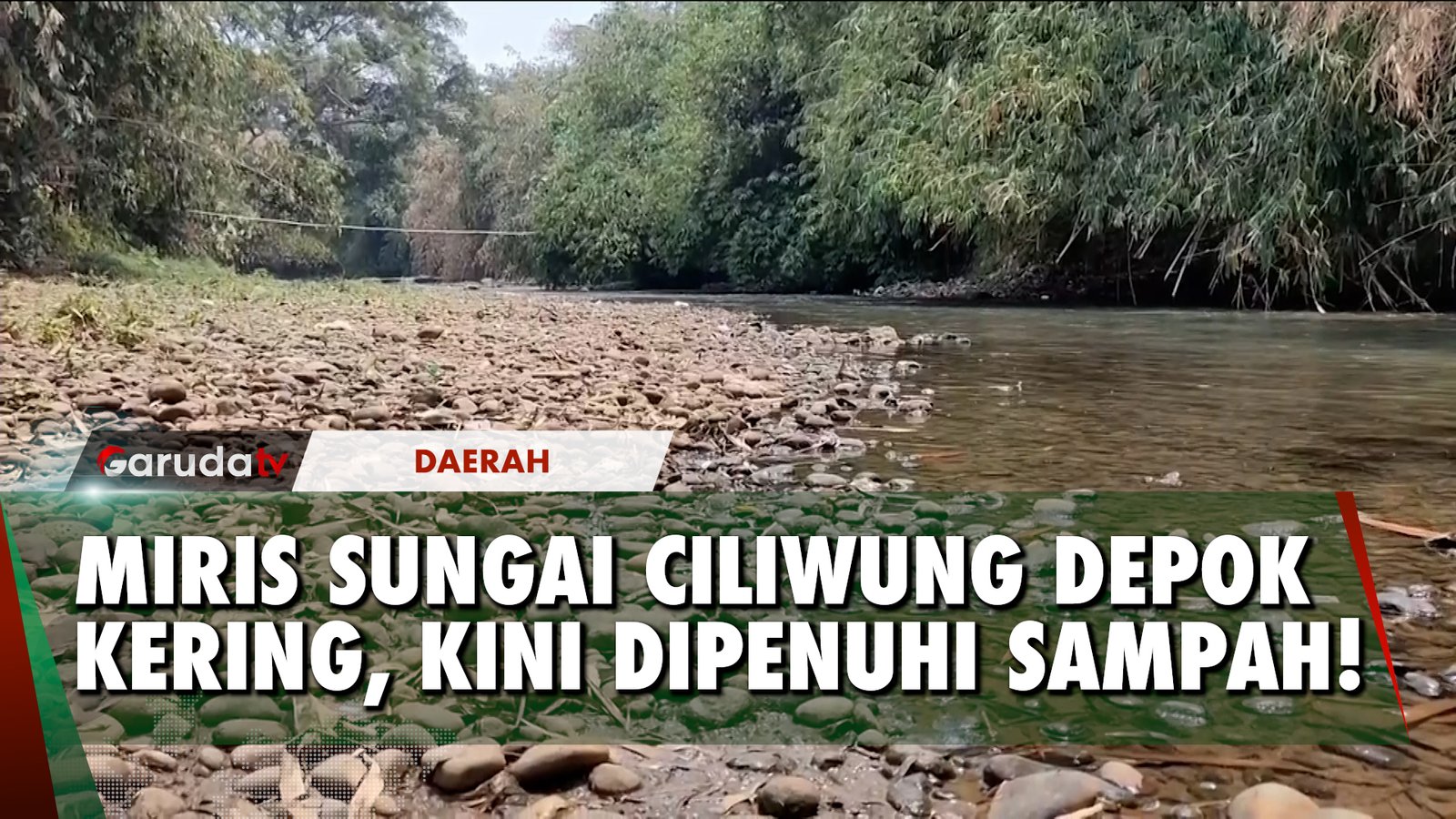 Kekeringan, Sungai Ciliwung Berubah Jadi 'Sungai Sampah'