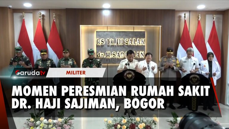 Menhan RI Prabowo Subianto Resmikan RS Tingkat Tiga Salak Dr. Hj. Sajiman