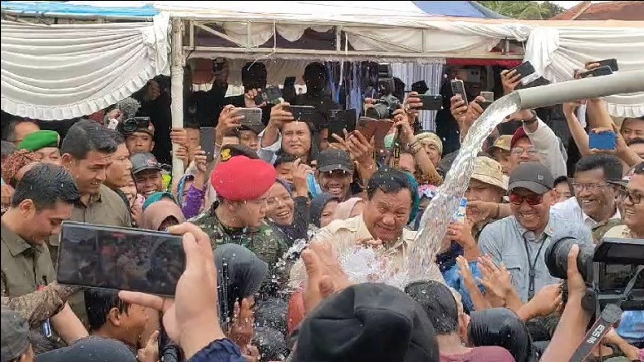 Menhan Prabowo Resmikan Resmikan Lima Titik Sumber Air Bersih di Sukabumi