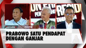 Momen Prabowo Satu Pendapat dengan Pernyataan Ganjar