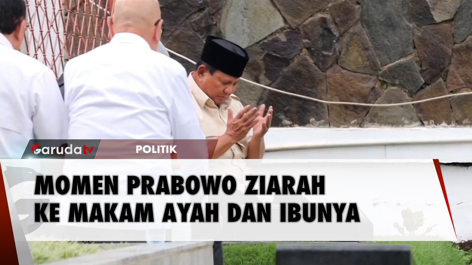 Prabowo Ziarah ke Makam Ayah dan Ibunya Usai Pemungutan Suara