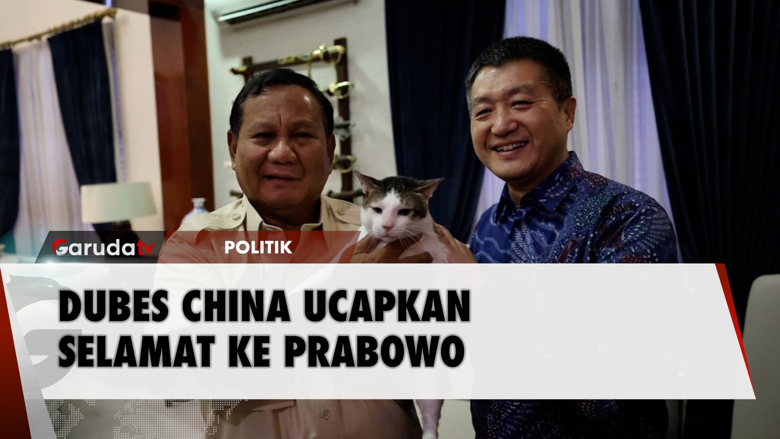 Kucing Milik Prabowo Terima Kunjungan Dubes Tiongkok di Kertanegara