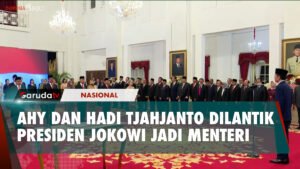 Momen Presiden Jokowi Lantik AHY dan Hadi Tjahjanto di Istana Negara