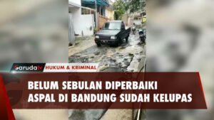 Viral! Belum Genap Sebulan Diperbaiki, Aspal di Kabupaten Bandung Mengelupas!