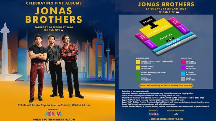 Ini Penukaran Tiket dan Peraturan Nonton Konser Jonas Brothers