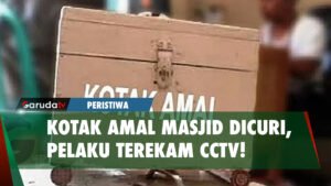 Detik-Detik Aksi Pencuri Kotak Amal Masjid Terekam CCTV
