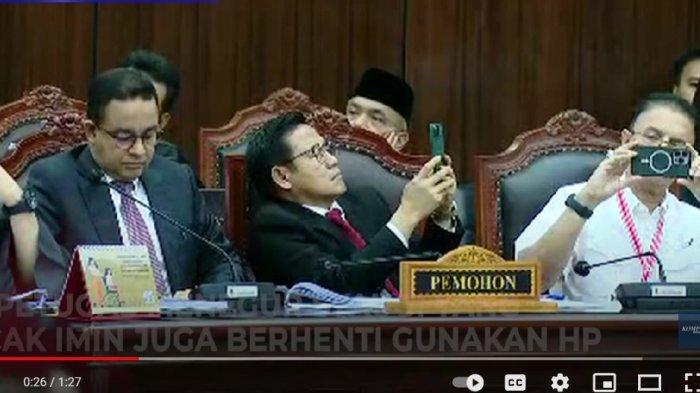 Asyik Main Handphone Saat Sidang PHPU 2024, Cak Imin dan Syaugi Ditegur Hakim MK