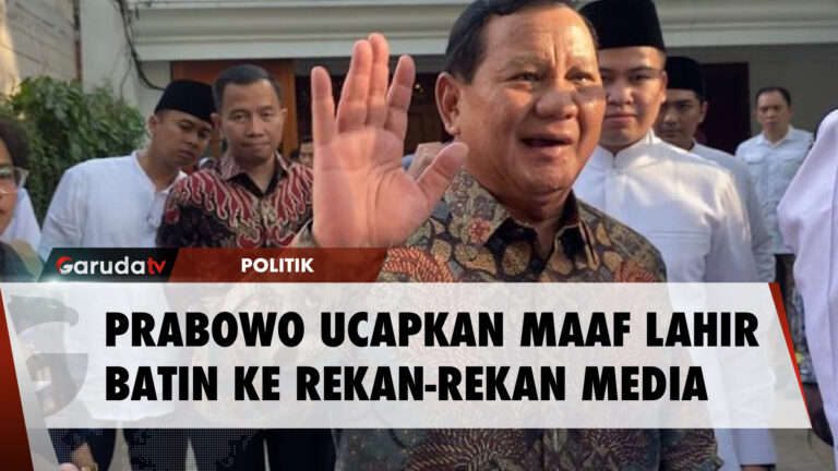 Prabowo ke Awak Media: Mohon Maaf Lahir Batin, Selamat Lebaran Semuanya