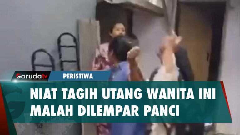 Gak Terima Ditagih Utang, Emak Ini Lempari Penagih dengan Panci