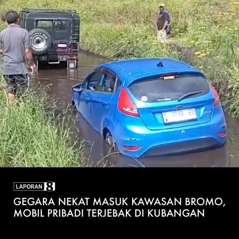 Gegara Nekat Masuk Kawasan Bromo, Mobil Pribadi Terjebak di Kubangan