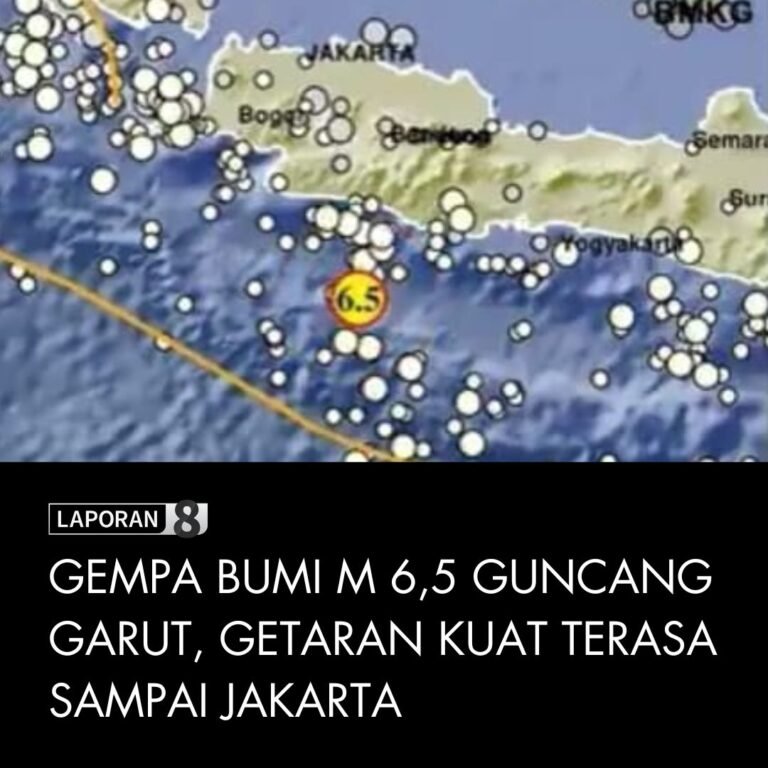 Gempa M 6,5 Guncang Garut, Getaran Kuat Terasa Sampai Jakarta