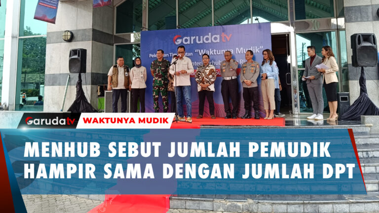 Momen Pelepasan Mudik Tim Liputan Waktunya Mudik Garuda TV bersama Menhub RI Budi Karya Sumadi