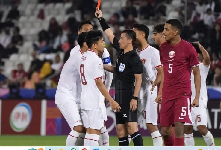 Bermain dengan 9 Orang, Timnas Indonesia Dikalahkan Qatar