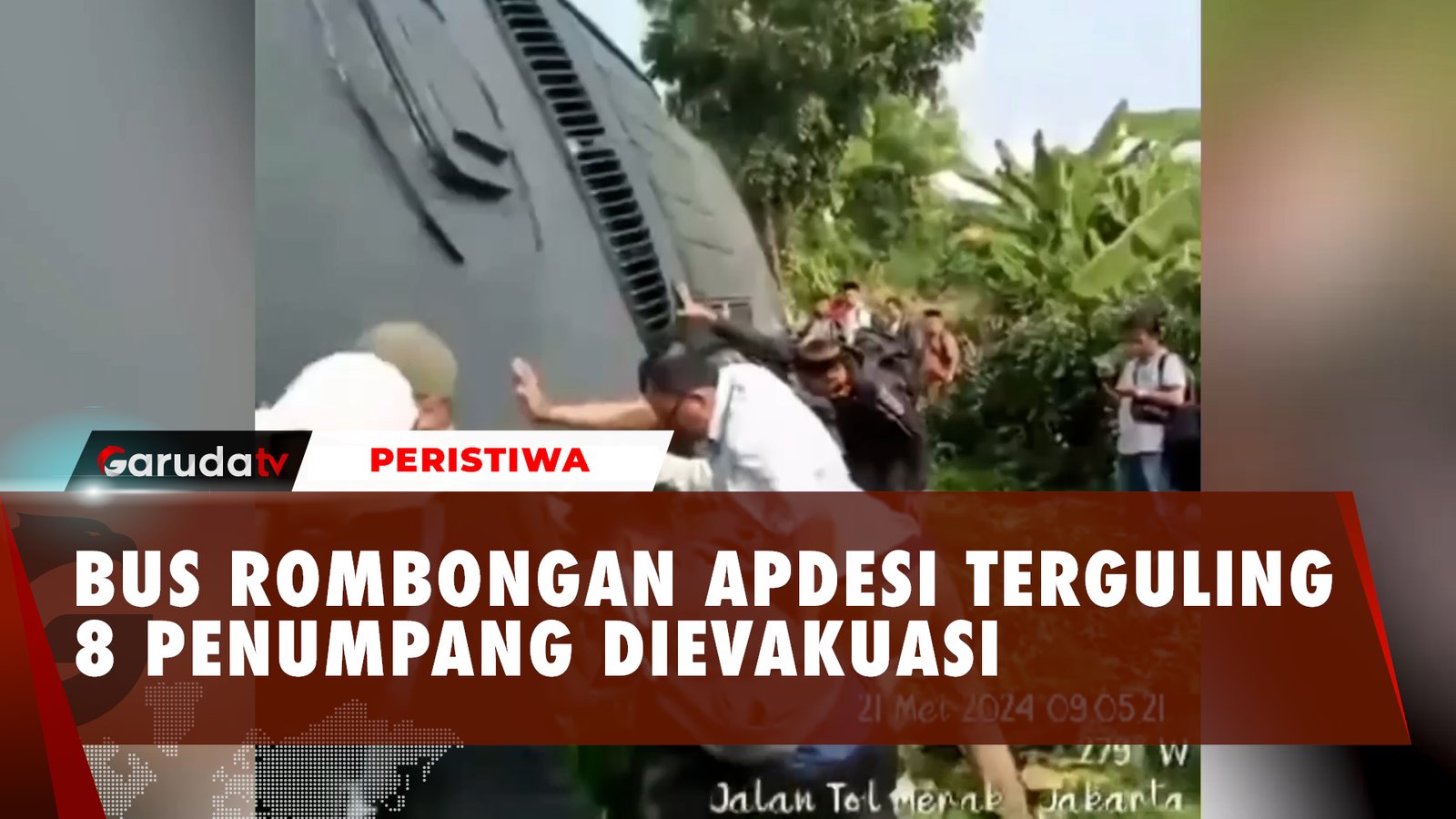 Bus Rombongan Apdesi Terguling di Merak, Banyak Korban Luka Dilarikan ke RS