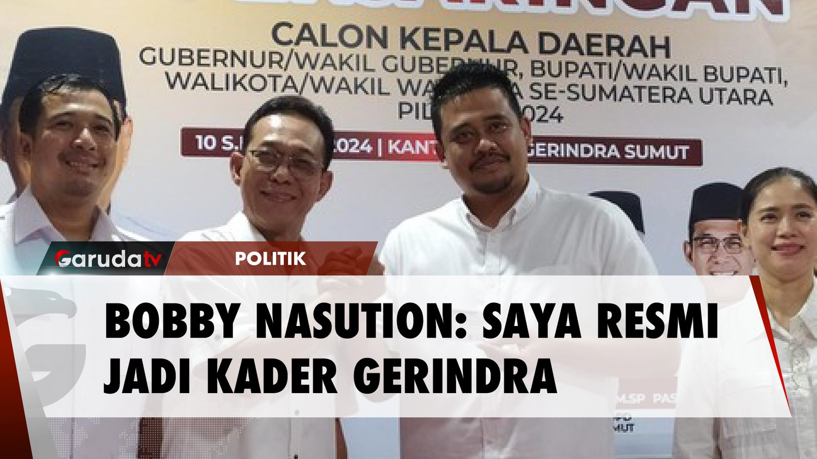 SAH! Bobby Nasution Resmi Jadi Kader Partai Gerindra