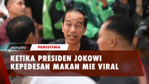 Momen Lucu Presiden Jokowi Kepedesan Makan Mie Viral