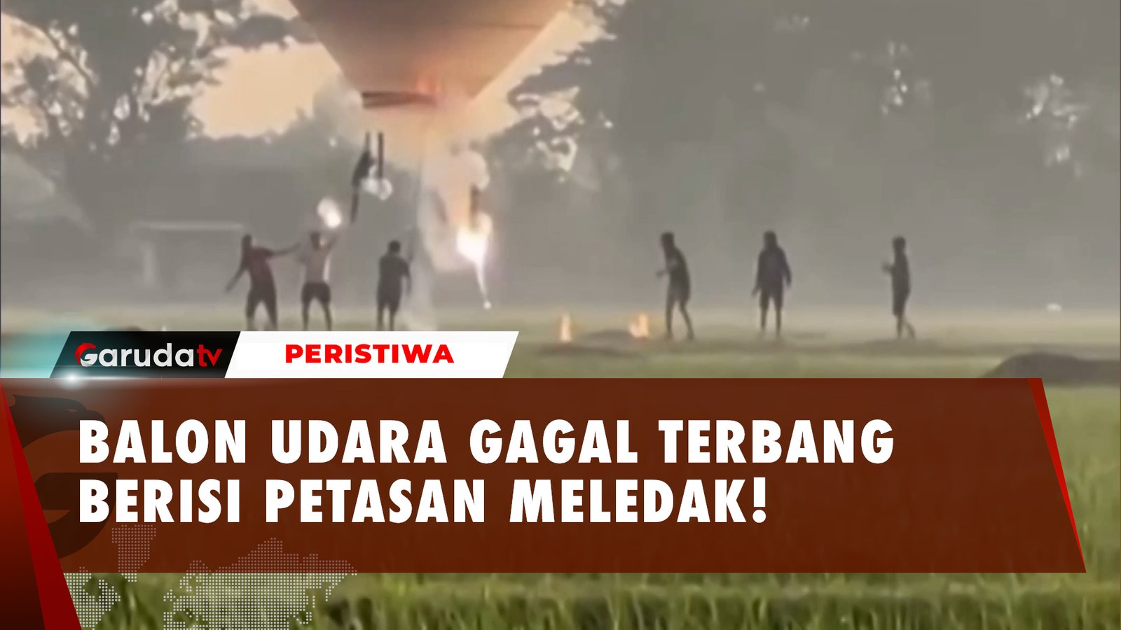 Detik-Detik Balon Udara Berisi Petasan Meledak di Ponorogo