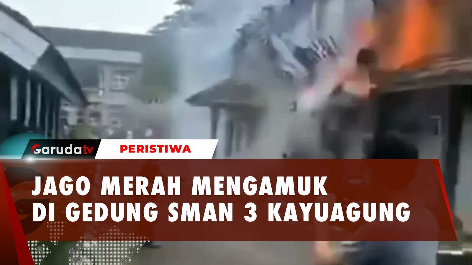 Detik-Detik Gedung Asrama SMAN 3 Unggulan Kayuagung Terbakar