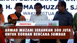 Ahmad Muzani Serahkan Rp 500 Juta Hasil Lelang Sapi untuk Korban Bencana Sumbar