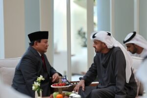 Bahas Kerjasama Bidang Pertahanan, Menhan Prabowo Temui Presiden MBZ di UEA