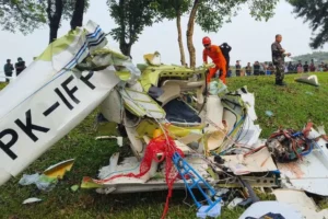 KNKT Selidiki Penyebab Jatuhnya Pesawat Latih di BSD Tangerang Selatan