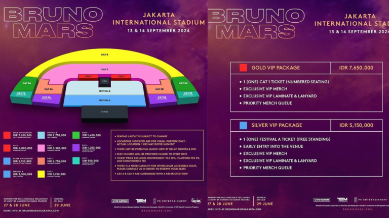 Harga Tiket Konser Bruno Mars di Jakarta Resmi Dirilis, Sudah Siap War?