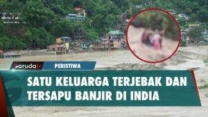 Detik-detik 1 Keluarga Terjebak dan Tersapu Banjir di India Terekam Kamera