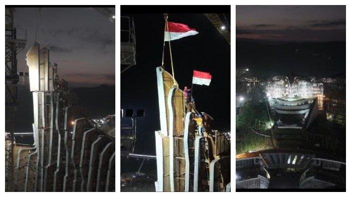 Pemasangan Bilah Terakhir Garuda Kantor Presiden di IKN Kalimantan Timur Selesai
