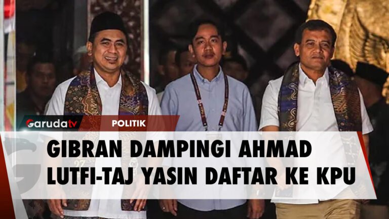 Gibran Dampingi Cagub-Cawagub Ahmad Lutfi-Taj Yasin ke KPU Jateng