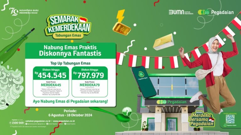 Promo Merdeka Finansial dari Pegadaian: Diskon Tabungan Emas & Gadai Bebas Bunga