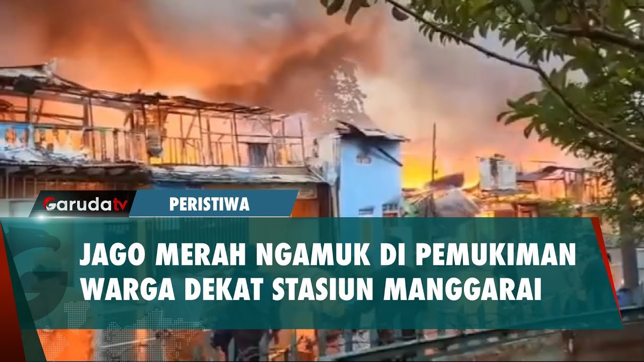 Dekat Stasiun Manggarai Api Berkobar di Pemukiman Warga