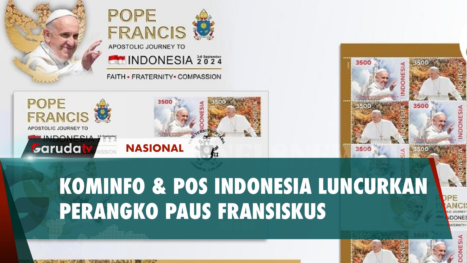 Siap Menyambut, Kominfo dan Pos Indonesia Luncurkan Perangko Paus Fransiskus