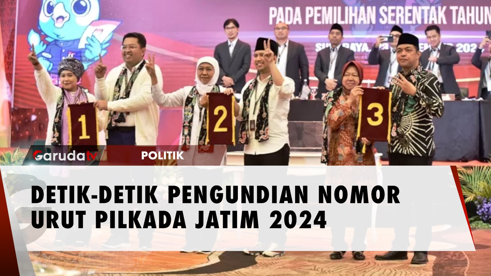 Momen Pengundian Nomor Urut Pilgub Jatim 2024