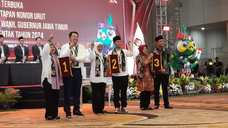 Pilgub Jatim 2024 : Luluk - Lukman Nomor 1, Khofifah - Emil Nomor 2, Risma - Zahrul Nomor 3