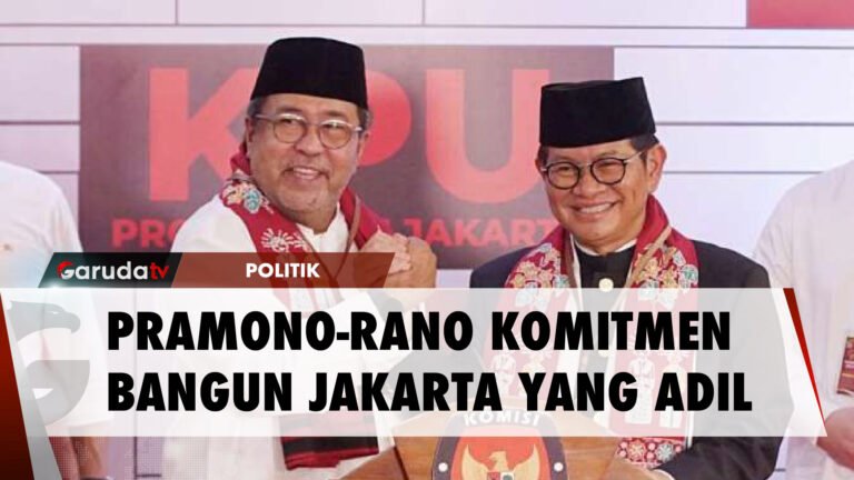 Pramono-Rano Tegaskan Ingin Jakarta yang Adil dalam Visi Misinya