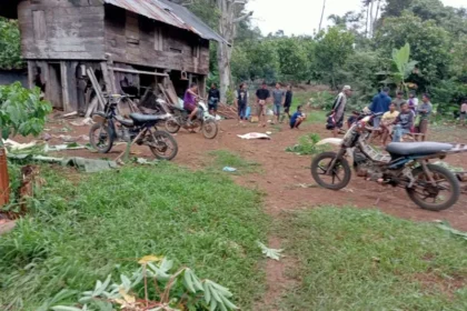 Lokasi Gajah Mengamuk di Perkampungan Penduduk di Kabupaten Tanggamus (ANTARA)