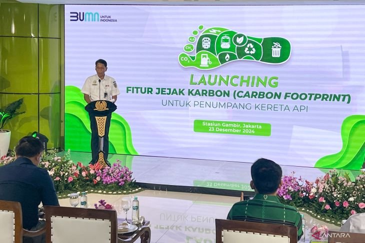 Peluncuran fitur Jejak Karbon (Carbon Footprint) oleh PT KAI di Jakarta, Senin (23/12). (ANTARA)