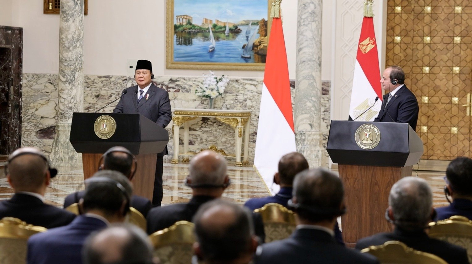 Presiden RI Prabowo Subianto dan Presiden Mesir El-Sisi