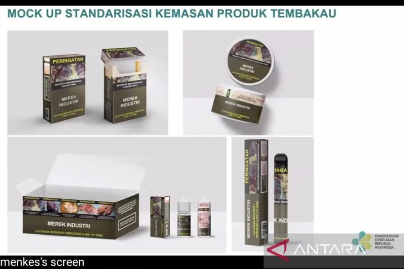 Mock Up Standarisasi Kemasan Produk Tembakau (ANTARA)