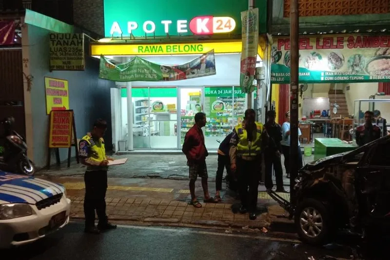 Lokasi Kecelakaan di Jalan Palmerah Barat II (ANTARA)