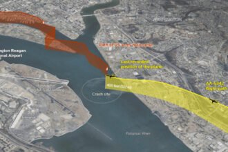 Peta Kecelakaan Pesawat American Airlines (Dok. Tangkapan layar/reuters)