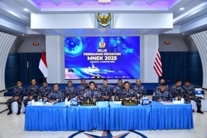 Kepala Staf Angkatan Laut (Kasal) Laksamana TNI Dr. Muhammad Ali pada Konferensi Pers yang berlangsung di Wisma Elang Laut (WEL) (Dok. Istimewa)