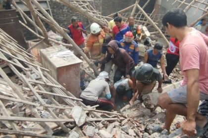 Kondisi rumah yang terkena ledakan di Mojokerto (Mili)