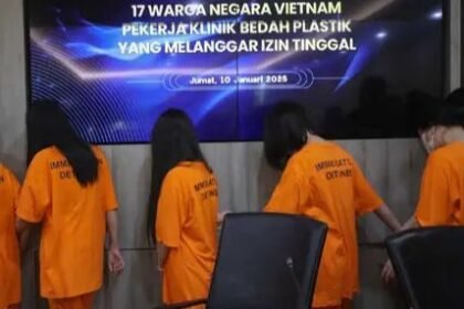 Langgar Izin Tinggal, 17 WN Vietnam Ditangkap Usai Buka Klinik Bedah dan Kecantikan