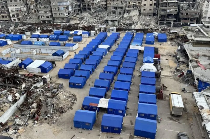 Ilustrasi rumah modular untuk warga Jalur Gaza. (ANTARA)